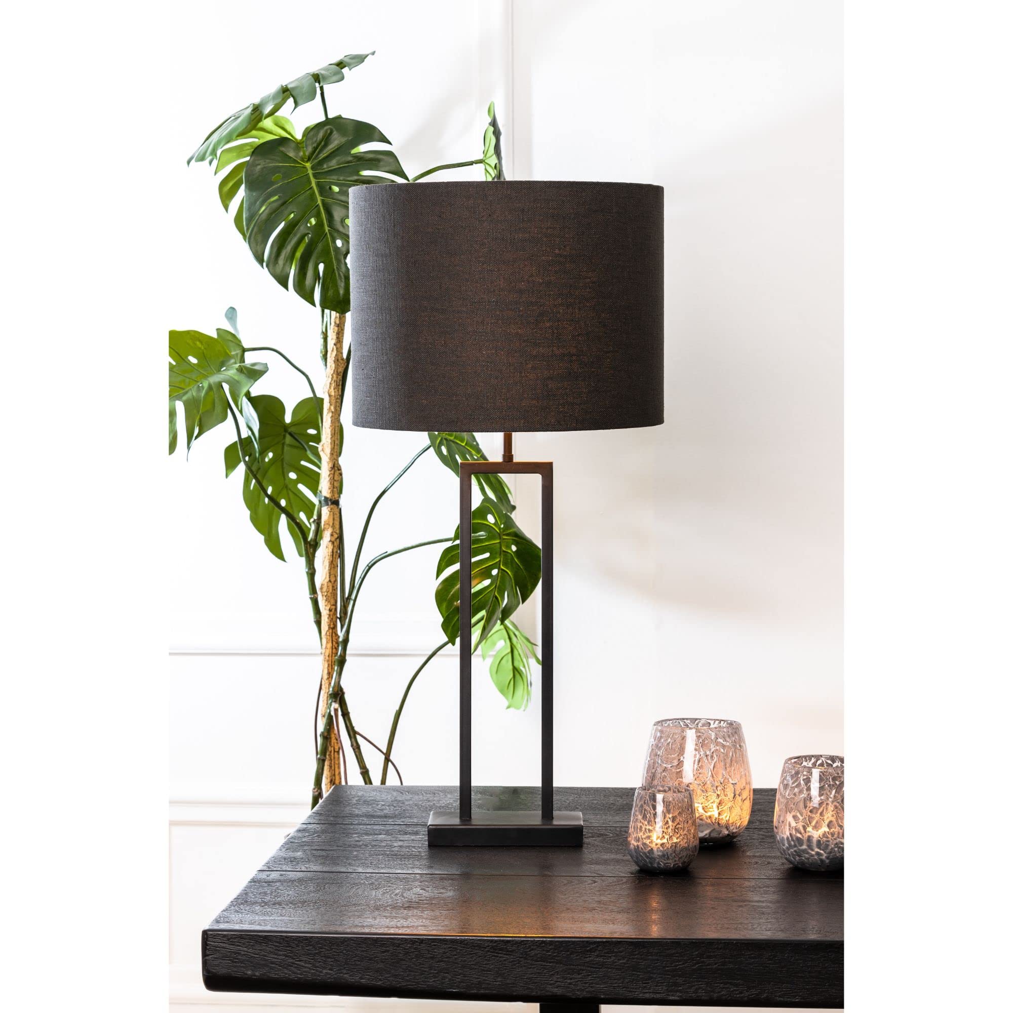 Light & Living Lampenfuß Shiva - Schwarz - 20x10x55cm | Rechteck - Modern - Metall - Tischlampenfuß - Lampe Wohnzimmer & Schlafzimmer