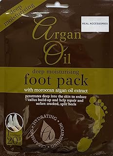 Foot Pack Mask (1 Pack) Deep Moisturising Moroccan Argan Oil Extract Foot Pack Skin Repair and Reduce Callus Build-up & Repair Soften Cracked Split Heels (1 PACK, ARGAN OIL FOOT PACK)