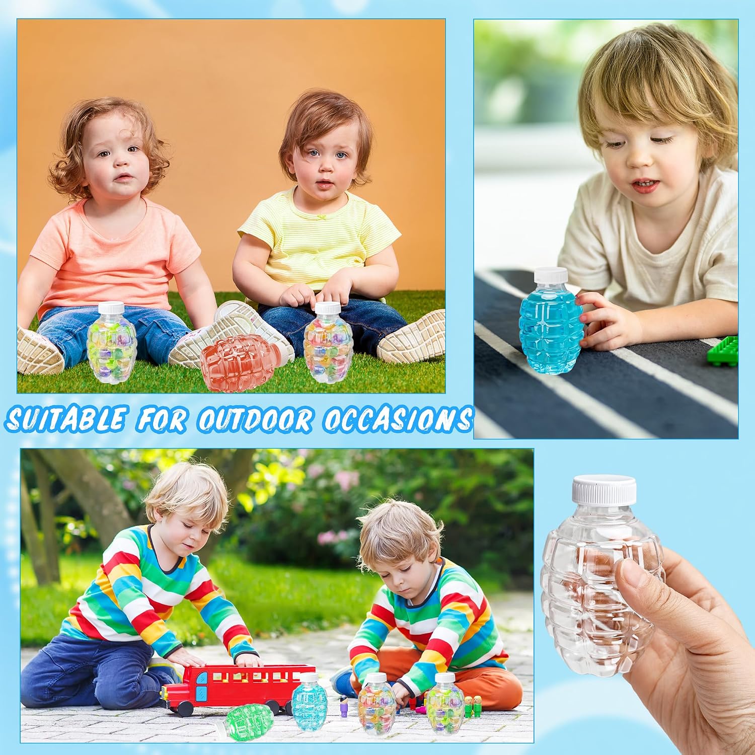 15 Pcs Water Gel Ball Bottle Accessories Plastic Hopper Gel Bead Subpackage Bottles for Outdoor Game Party Gifts