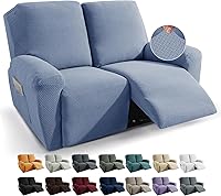 Vista 17 de JIVINER Fundas de sofá reclinable de 8 piezas, fundas elásticas de jacquard para sofá reclinable, fundas para sala de estar, protector suave de 3