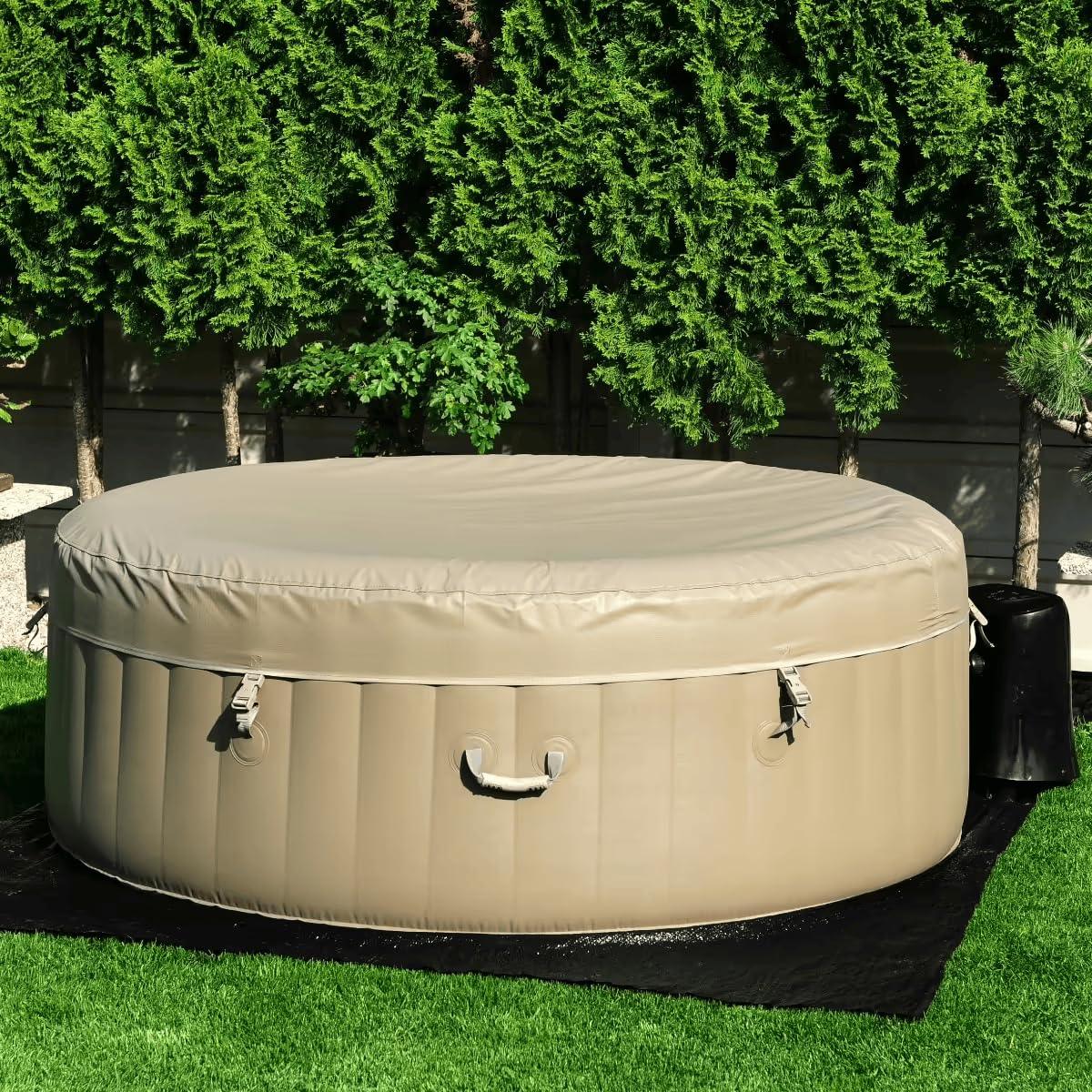 BeneoSpa Nouveau 2026 Spa Gonflable Portable à Bulles, Bain à Remous, Jacuzzi (Marron-Blanc)