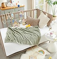 Vista 1 de Geniospin Fleece Throw Blanket, 280GSM Extra Soft Lightweight Blanket with Strip, Plush Fuzzy Cozy Blankets and Throws for Couch, Bed, Sofa Cozy