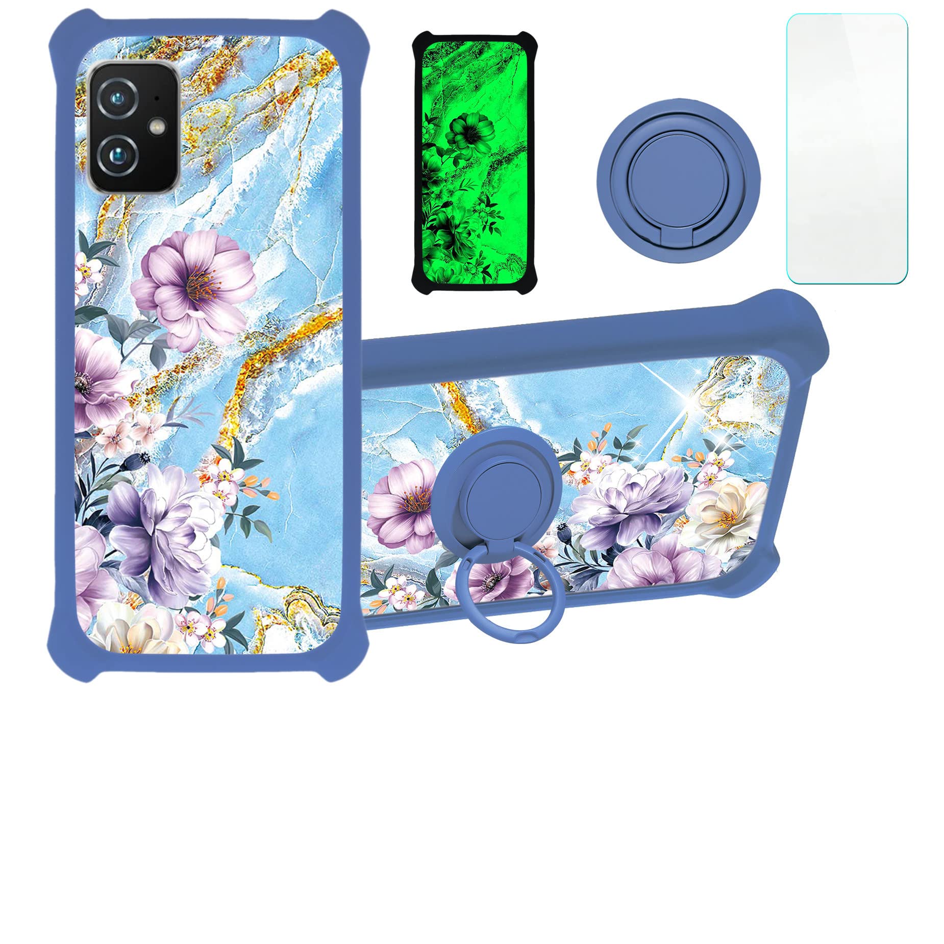 Cover per ASUS Zenfone 8 Custodia Compatibile con ASUS Zenfone 8 Custodia per Telefono [con Protezione dello Schermo in Vetro temperato][Luminous Effect] YGL-FXJ