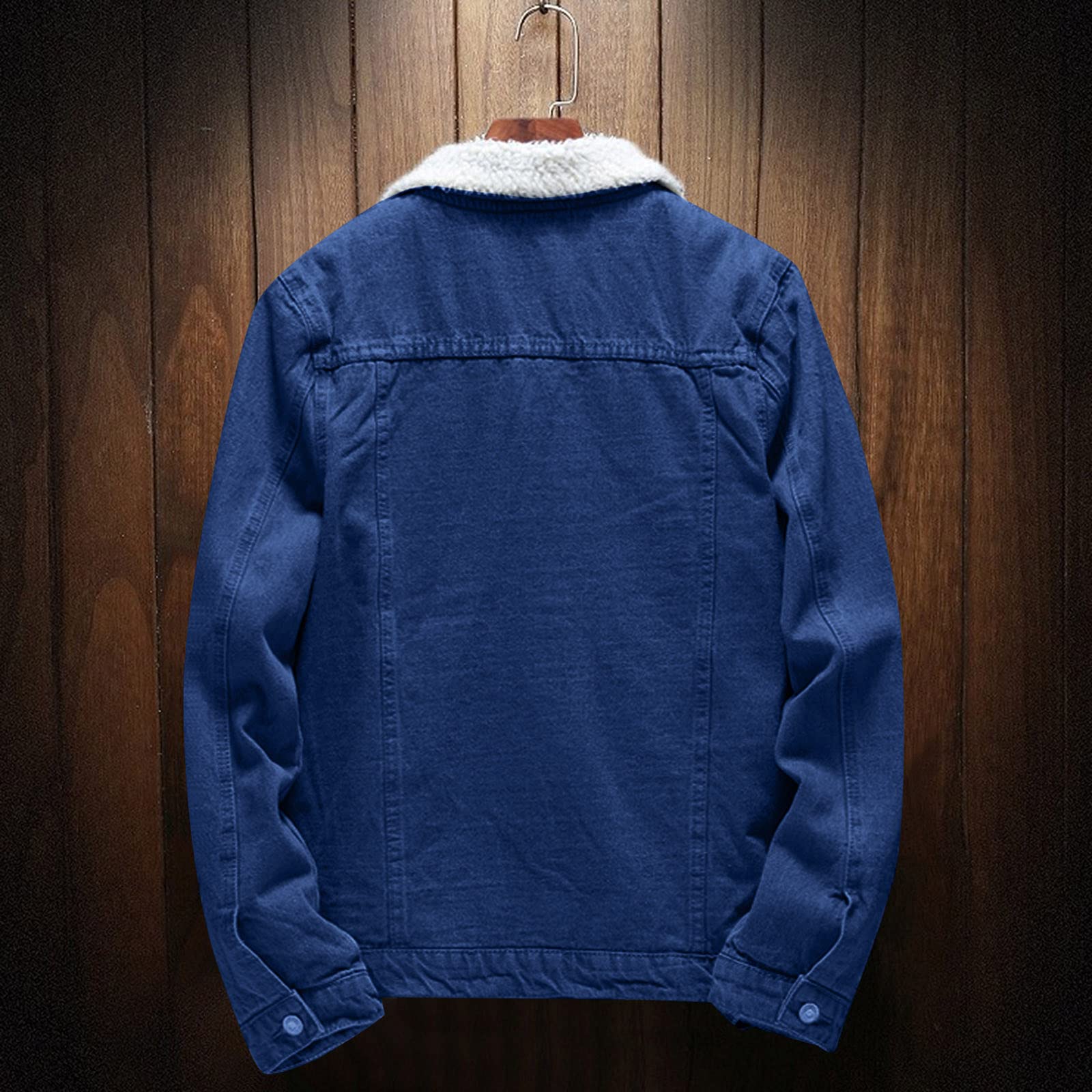 Chaqueta vaquera de camionero para hombre, chaqueta vaquera con forro polar de sherpa, chaqueta de trabajo gruesa y cálida, chaqueta vaquera de invierno, abrigo de mezclilla con forro de algodón,