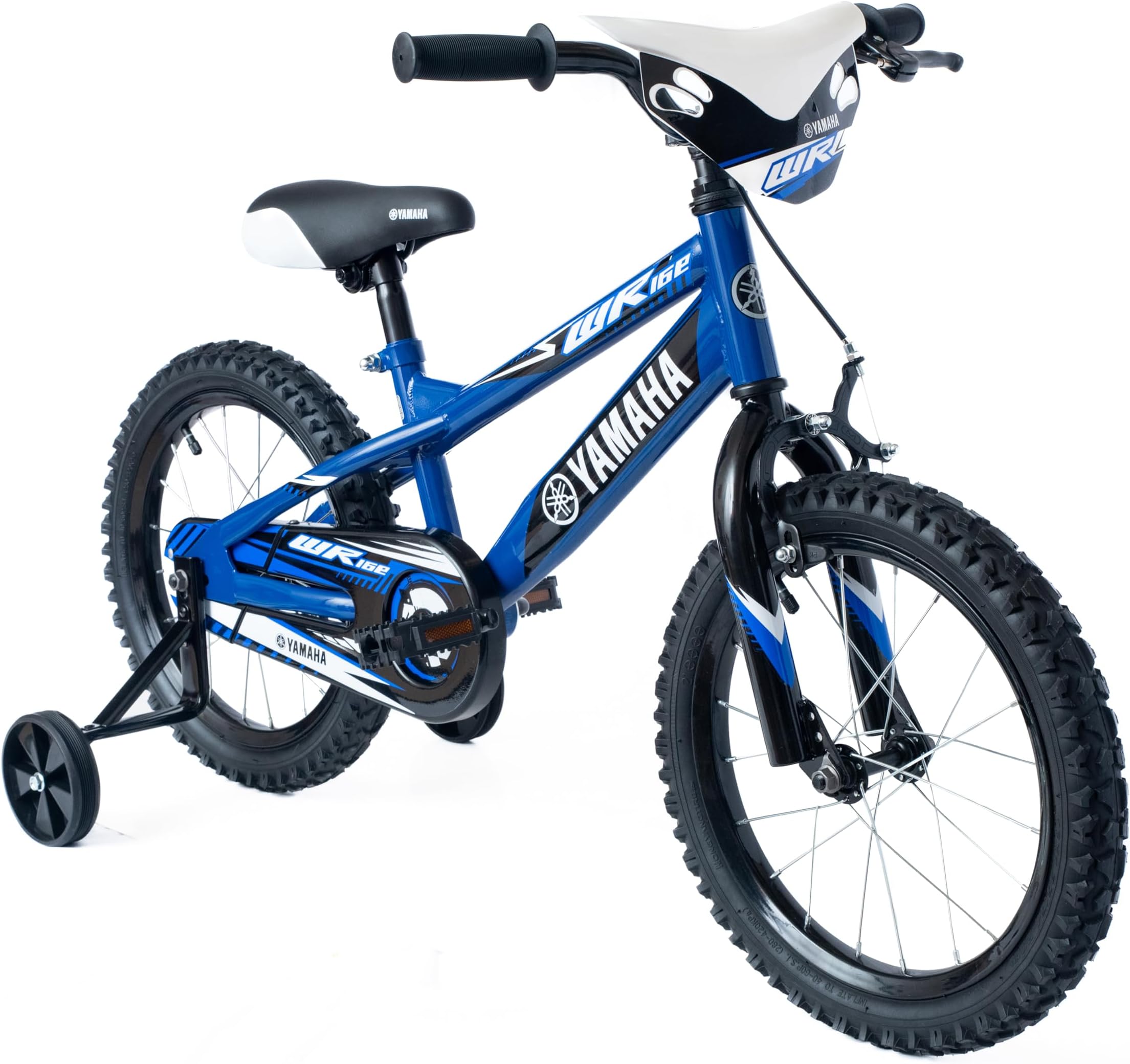 Yamaha 16 Inch BMX Motobike for Kids | Coaster Brake, Detachable Training Wheels | Safe Pedal Powered Bicycle for Toddlers Ages 4-8 | Adjustable Seat | Great for Boys & Girls