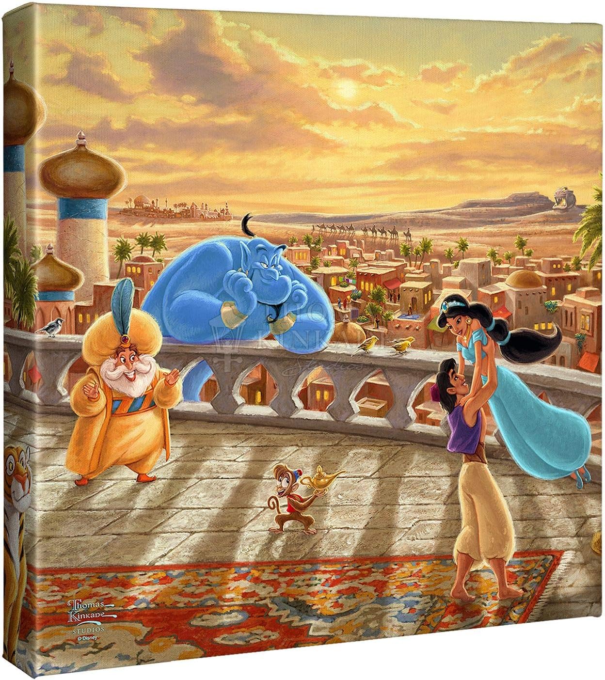 Thomas Kinkade Studios Jasmine Dancing in the Desert Sunset 14 x 14 Wrapped Canvas