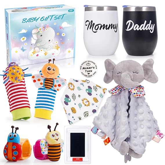 Baby Gifts Set for Newborn Baby Shower Basket Gifts with