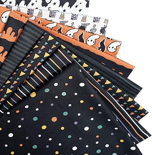 Cottfab 8pcs 100% Cotton Fabric Pattern Fat Quarters Fabric Bundle 22 x 18 Inche（55 x 45cm) Strong and Tightly Woven,Quilting Fabric for Sewing and Patchwork and Face Masks(Halloween Pattern)