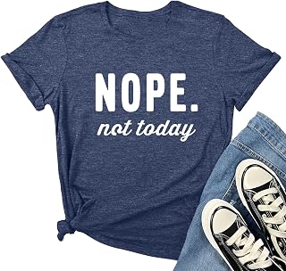 MAXTREE Women Nope Not Today Short Sleeve Printed Cute T-Shirts