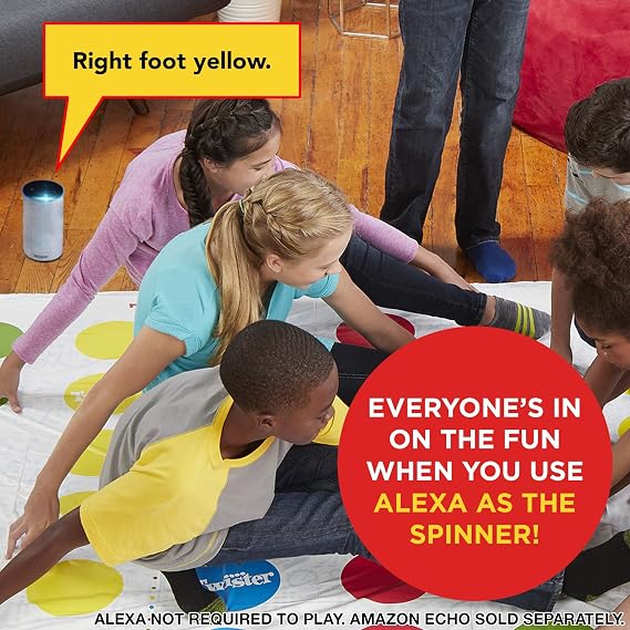 Hasbro Gaming Twister Ultimate: Bigger Mat, More Colored Spots, Family, Kids Party Game Age 6+; Compatible with Alexa