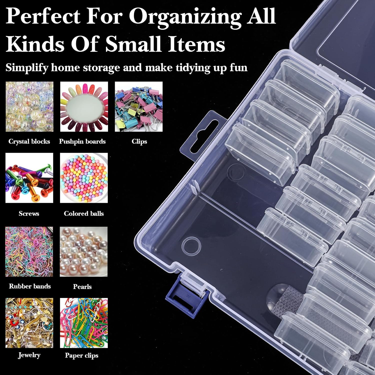 Bead Organizer Box, 138Pcs Bead Organizers and Storage Plastic Cases, Mini Clear Beads Storage Containers Boxes with Hinged Lid for Seed, Jewelry, DIY Craft