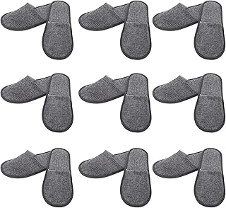 Healeved 10 Pairs Linen Slippers Bridesmaid Slippers Hotel Disposable Slippers Non-skid Slippers Sandals Indoor Grey Flax Travel
