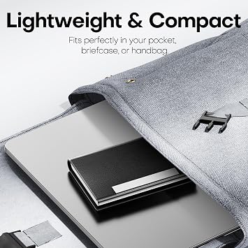 Padike Business Card Holder/ Case Professional PU Leather & Stainless Steel Multi Wallet Credit Card ID Case/Holder for Men & Women. (Black)