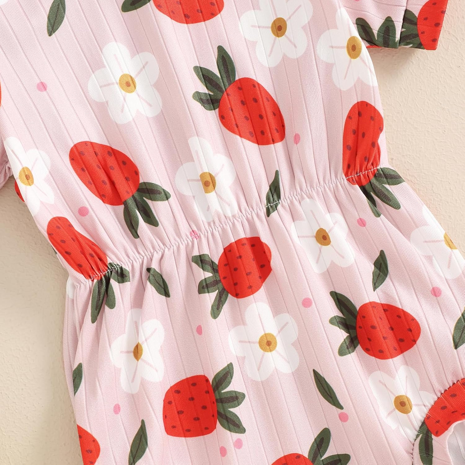 Baby Summer Clothes Girl Newborn Floral Ribbed Romper Bubble Bodysuit Infant 3 6 9 12 18 Months Cute Outfits - Image 5