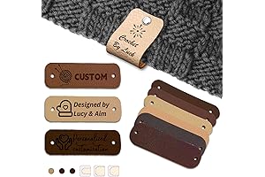 10PCS Personalized Leather Crochet Tags for Handmade Items