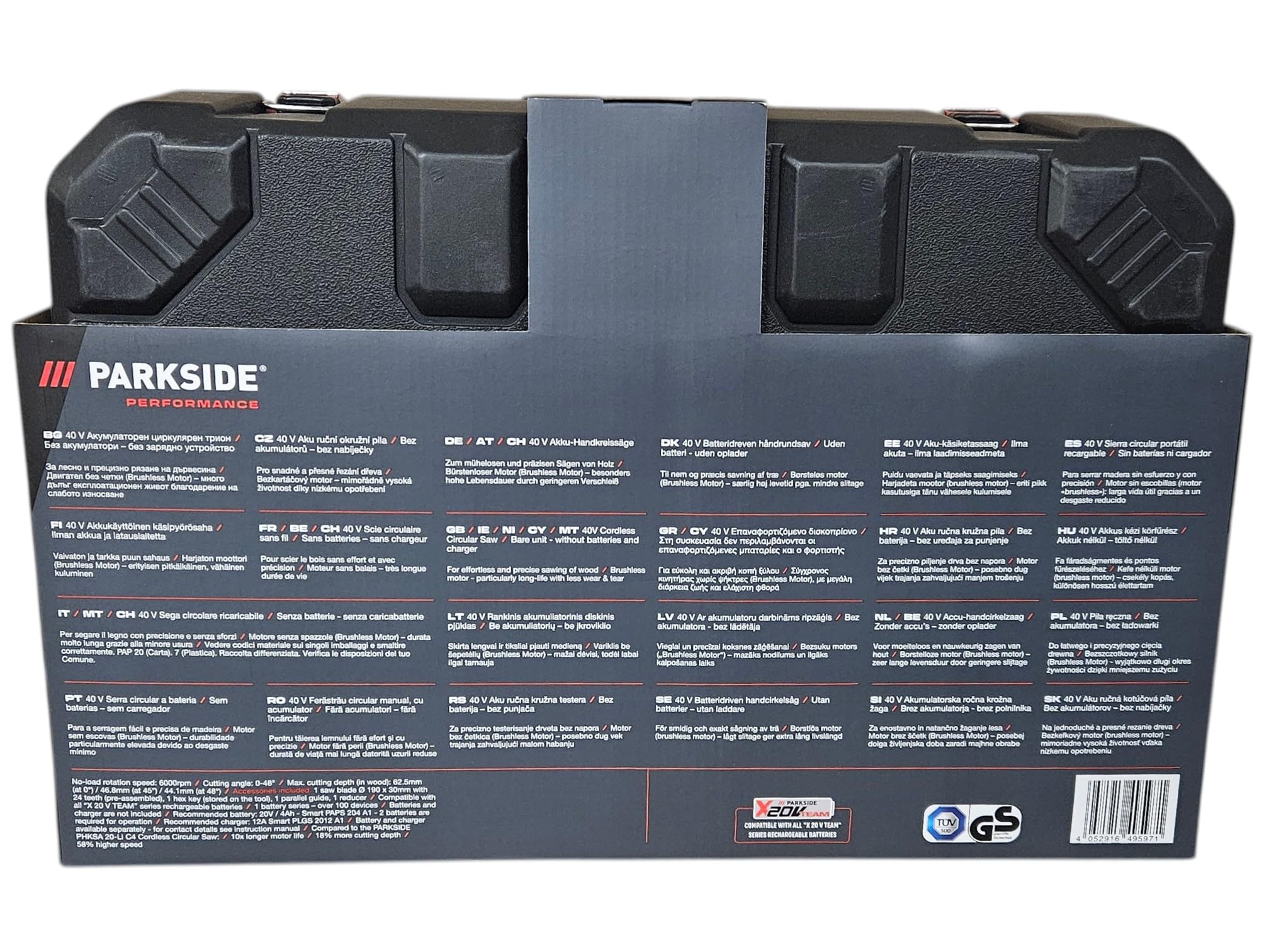 Parkside Performance® 40 V Sierra circular portátil »PPHKSA 40-Li A1«, sin batería ni cargador