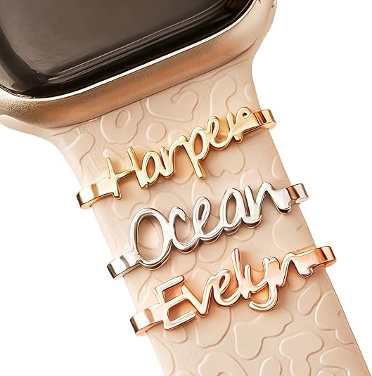 Personalized Name Watch Band Charm for Apple Smart Watches