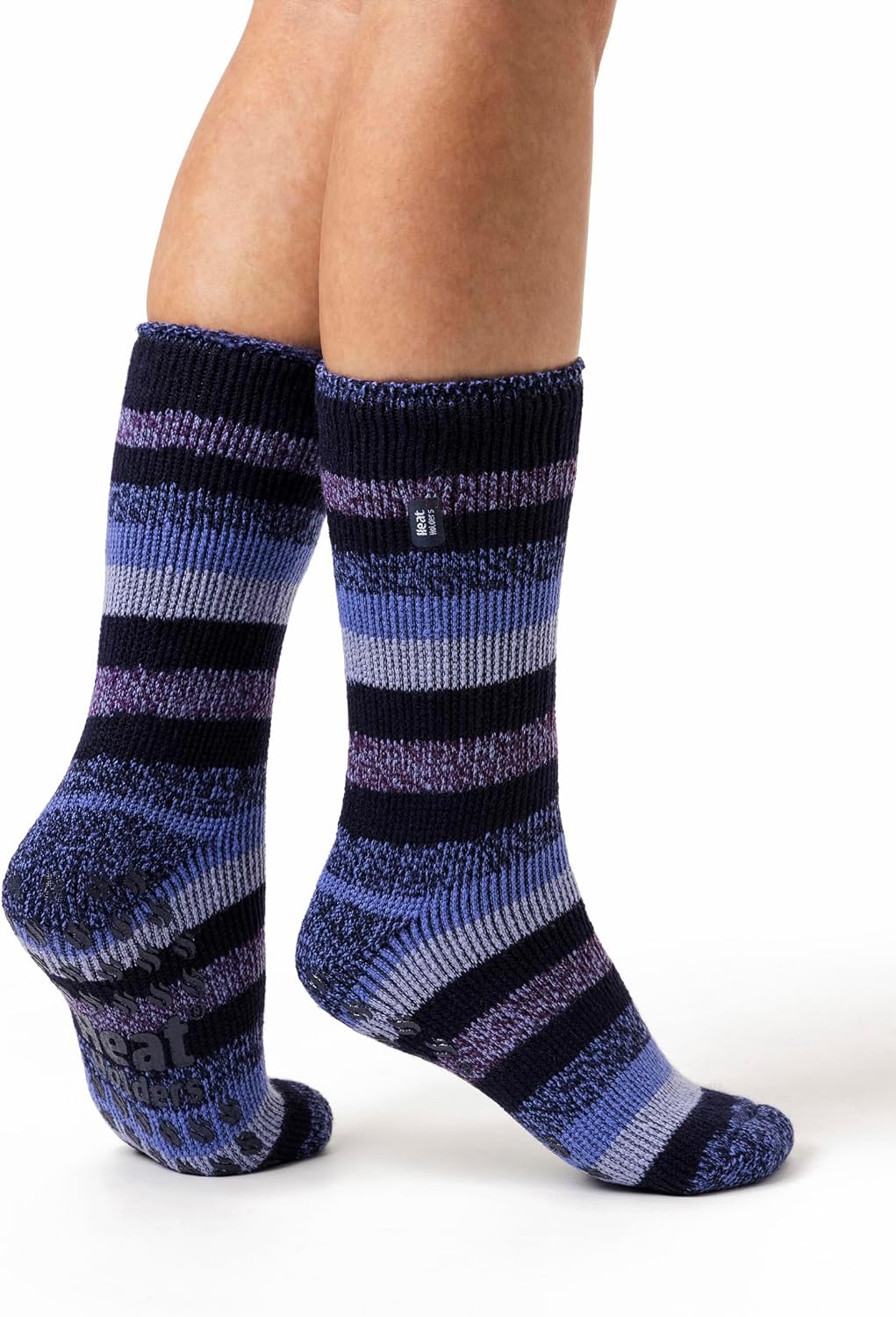 HEAT HOLDERS Ladies 2.3 Tog Chunky Thermal Slipper Socks with Non Slip Grippers