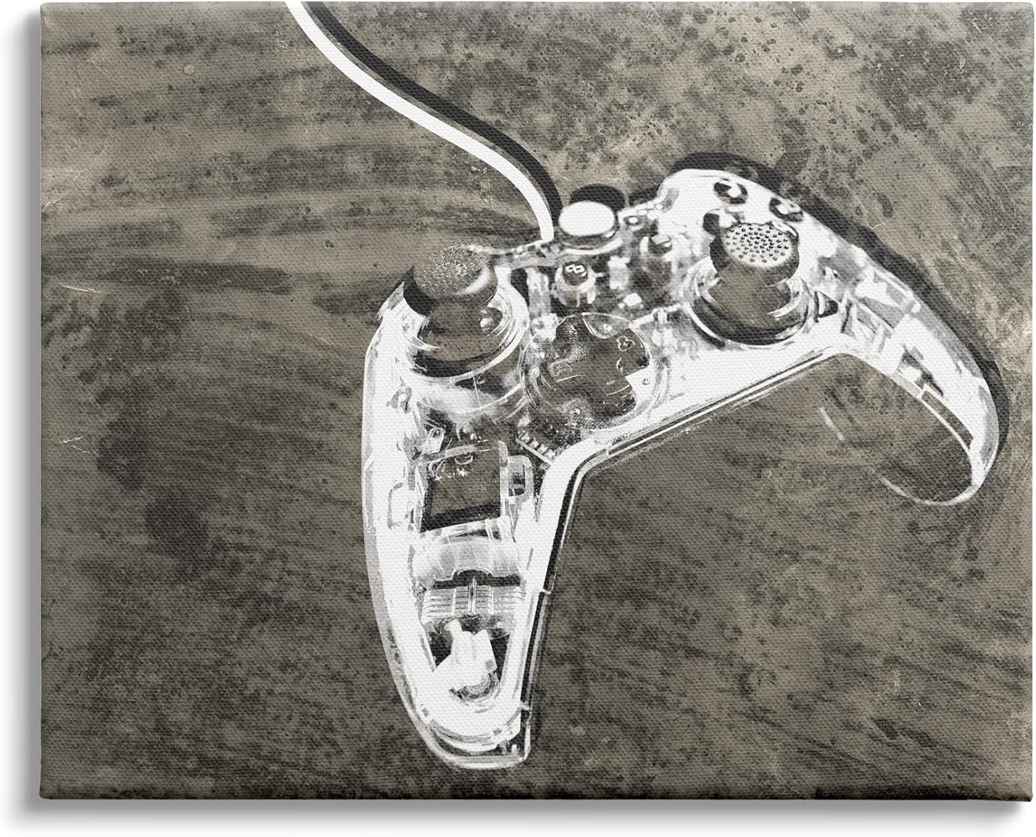 Stupell Industries Video Game Controller Over Rustic Wood Grain Pattern