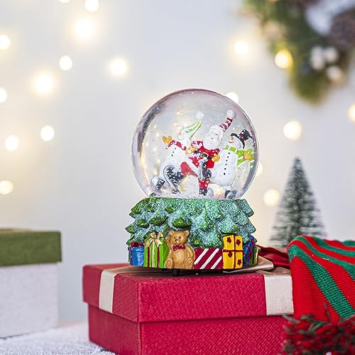 Miniatura 4 de DUSVALLY Globo de nieve de regalo para niños y adultos, Papá Noel y muñeco de nieve, bola musical de purpurina de cristal para Navidad y Año Nuevo,
