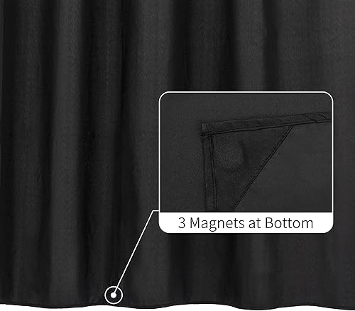 Miniatura 2 de ALYVIA SPRING - Cortina de ducha impermeable de tela suave de calidad hotelera - 3 imanes en la parte inferior, forro de cortina de ducha premium