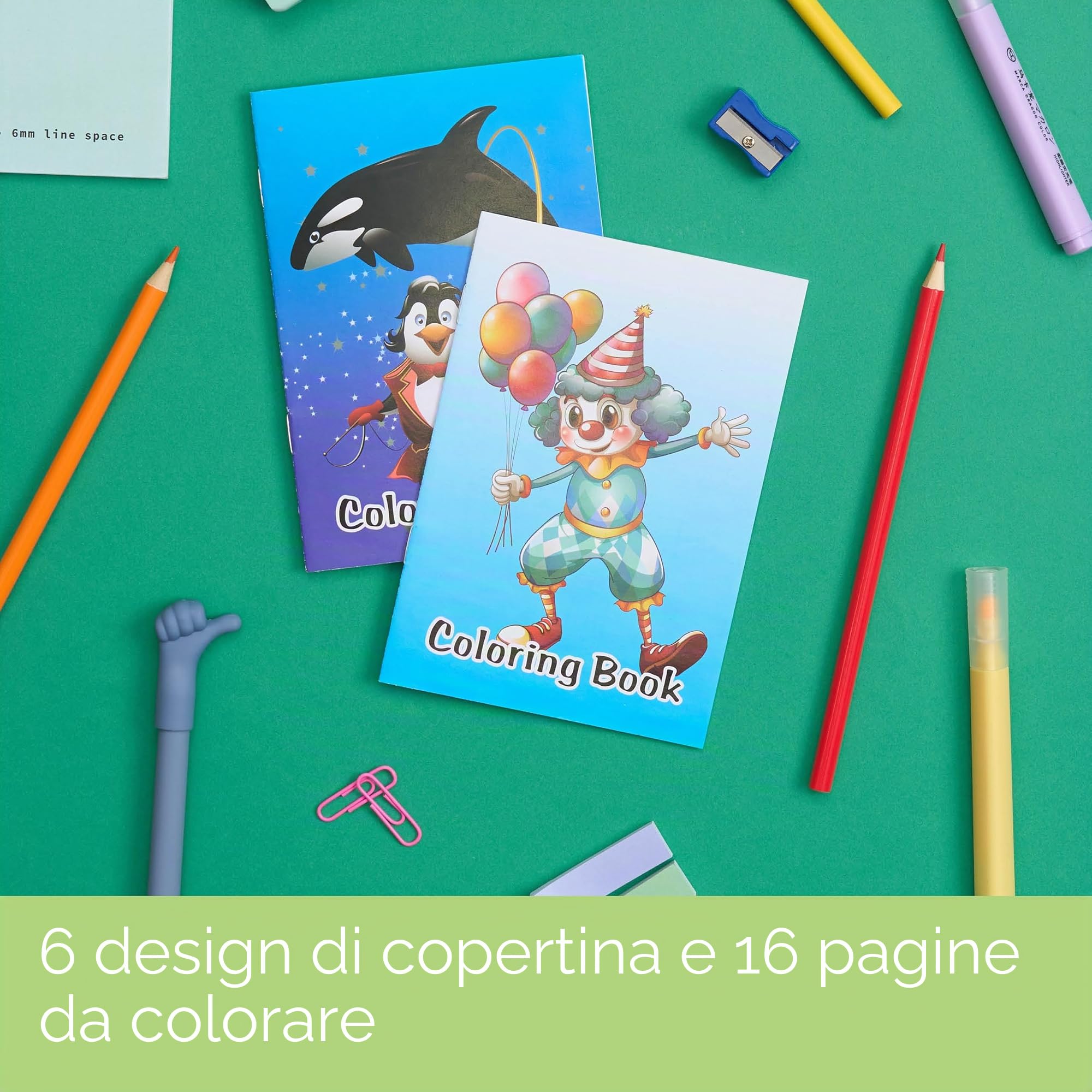 THE TWIDDLERS 72 Mini Libri da Colorare (A6) con 18 Scatole di Pastelli a Cera (4 per scatola) - Set Creativo per Feste di Bambini, Regalini di Fine Compleanno e Premi Scolastici
