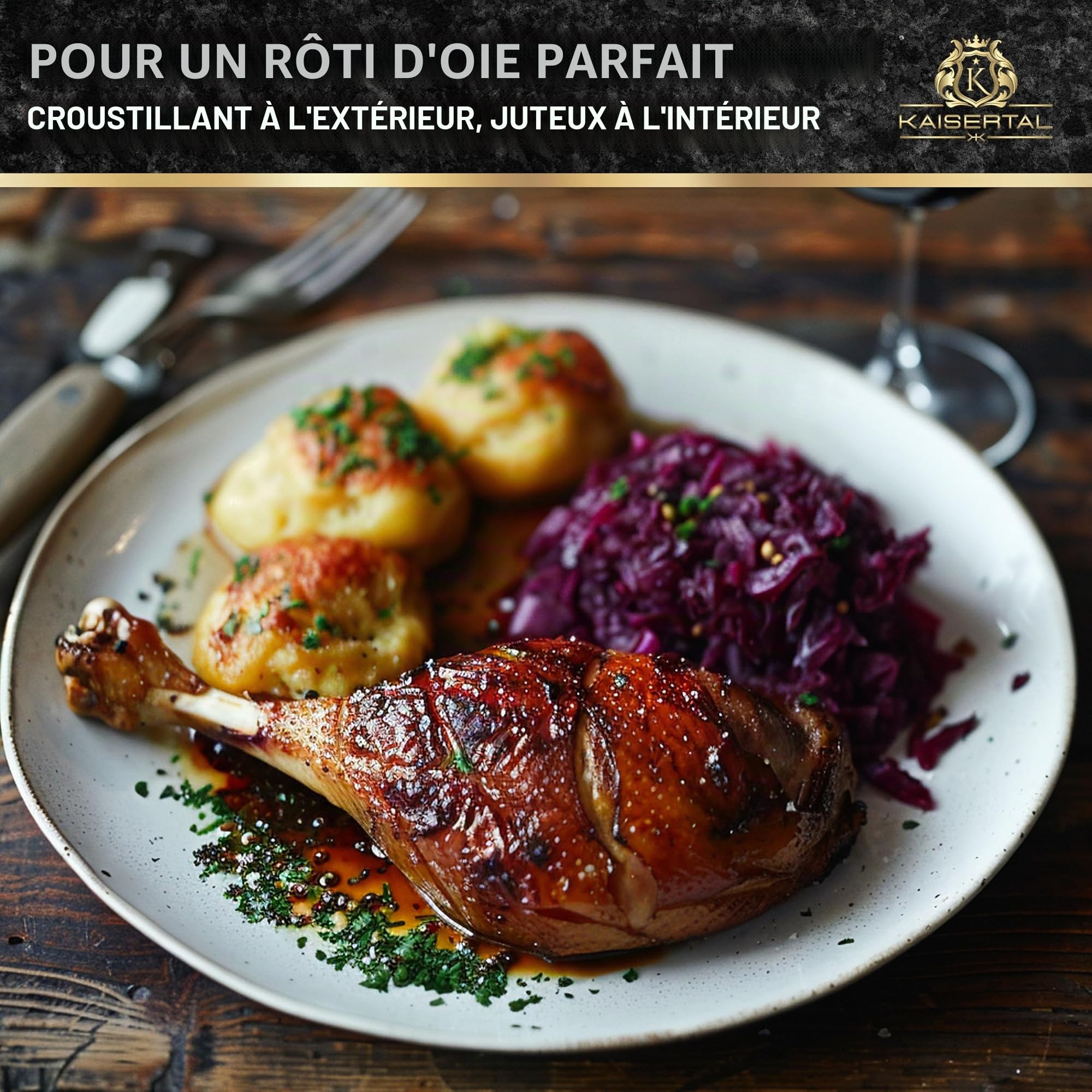 Kaisertal Cocotte ovale en fonte avec couvercle 32 cm - 10 L - Passe au four et à induction