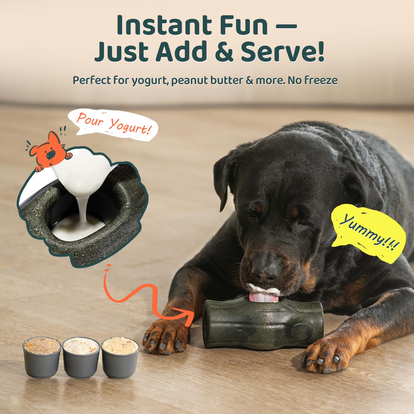 MENGJINGO Jouets interactifs pour chiens à mâcher agressifs, porte-friandises durables pour chiens congelés pour les occuper, jouets d'enrichissement indestructibles pour chiens – Réduit l'anxiété