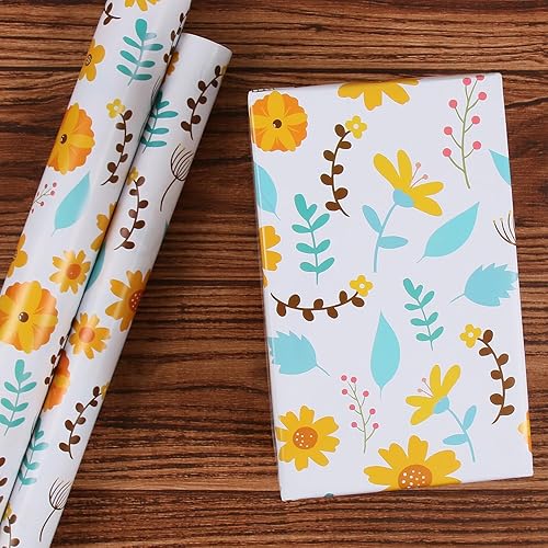 Vista 128 de Aimyoo Rollo de papel de estraza floral, papel de regalo de flores vintage para todas las ocasiones, para bodas, cumpleaños, despedidas de soltera