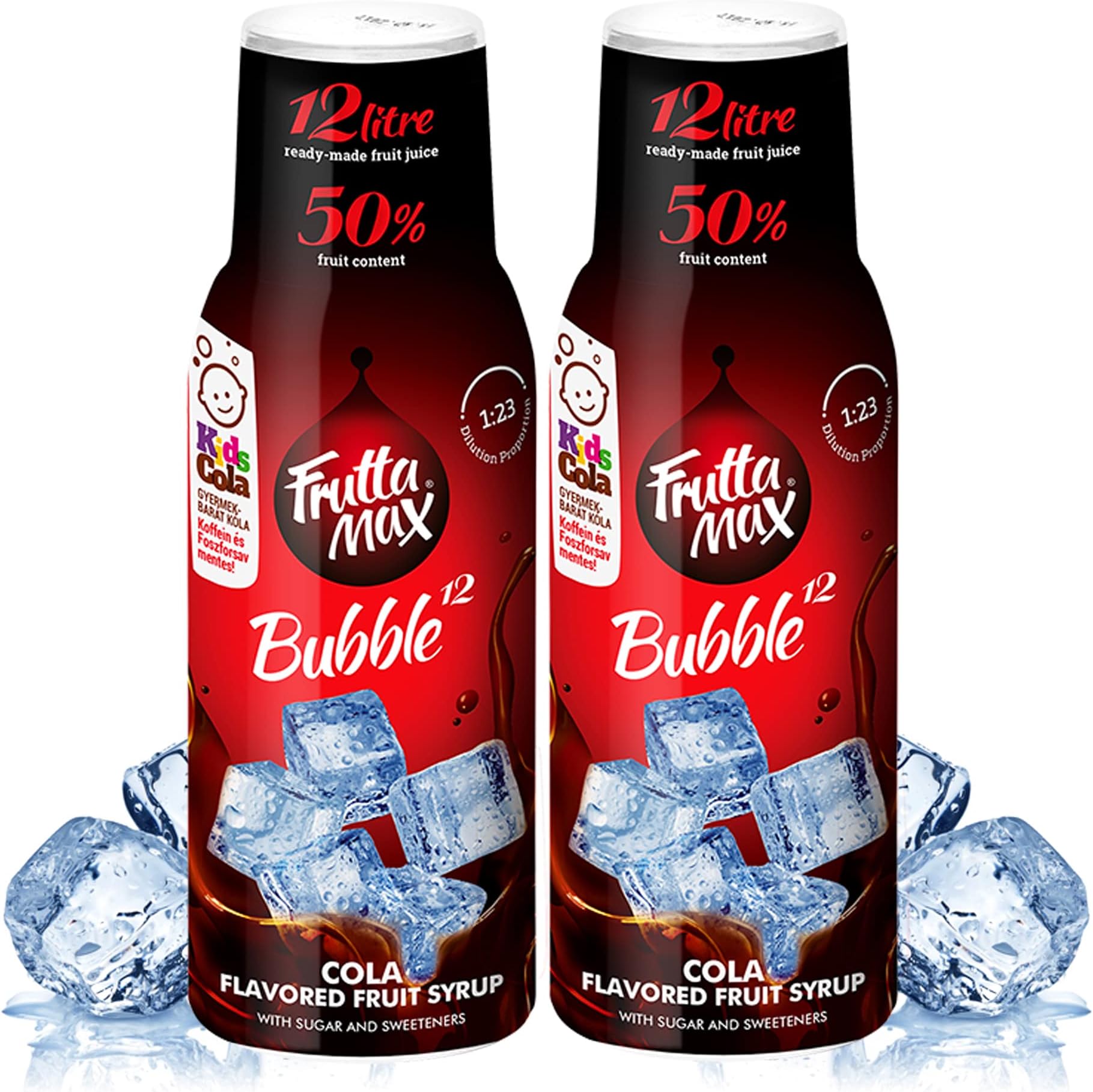 2 Pack - FruttaMax Cola Syrup | Less Sugar | 50% Real Fruit Concentrate | Suitable for soda Machine 2x500ml