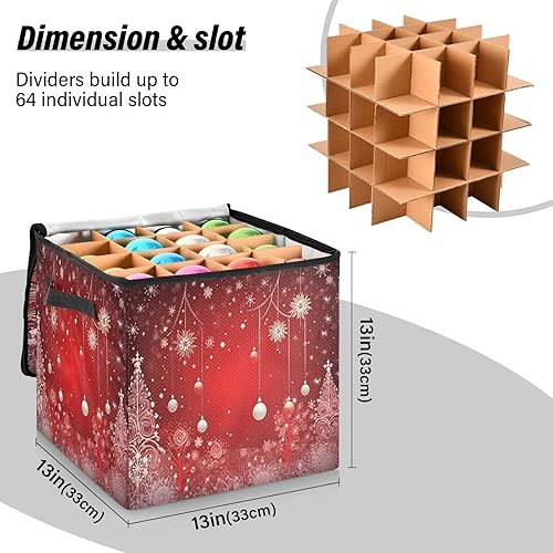 Miniatura 3 de xigua Caja de almacenamiento de adornos de Navidad para árbol de Navidad, 4 niveles con capacidad para hasta 64 bolas de decoración de adornos