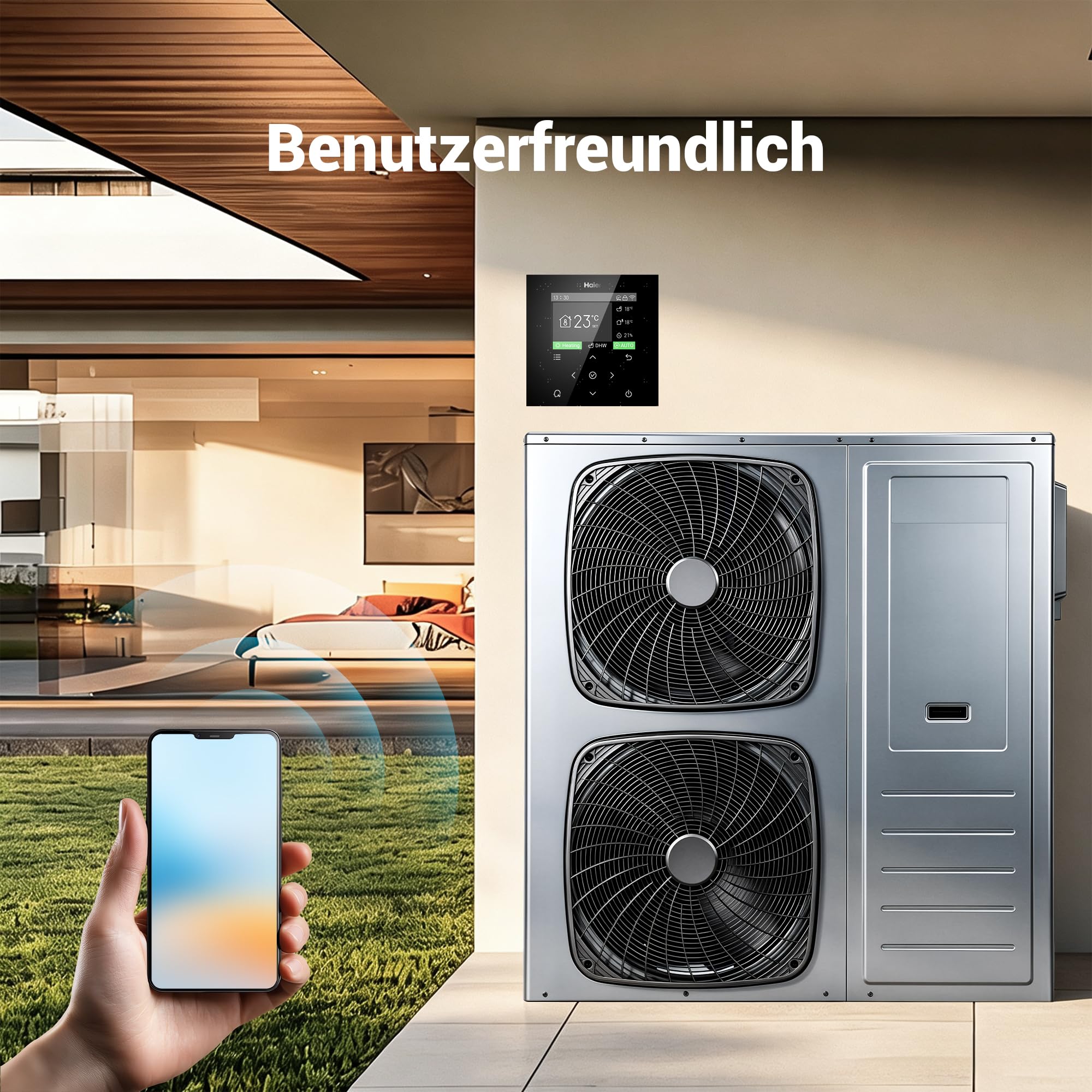 Bomba de Calor de Agua Caliente R290 de 16 kW, A+++, SCOP 5.1, Bomba de Calor de aire, Funcionamiento Silencioso, 3 Modos de Control de Temperatura, 5-75 ℃