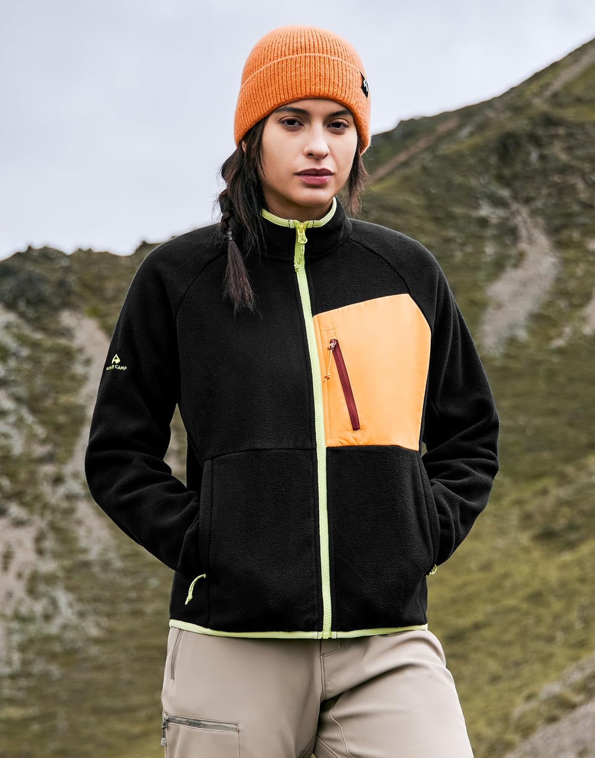 Pioneer Camp Women's Fleece Jacket Full Zip Lightweight Warm Soft Polar Fleece Winter Coat With Zipper Pockets Outerwear