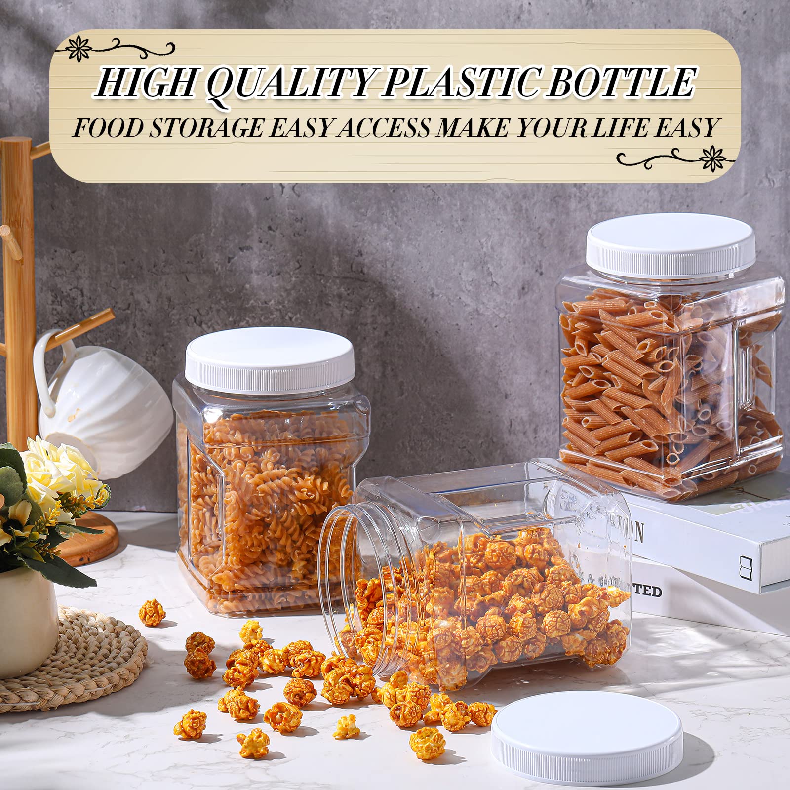 Snapklik.com : Gerrii 12 Pcs Clear Plastic Storage Jars