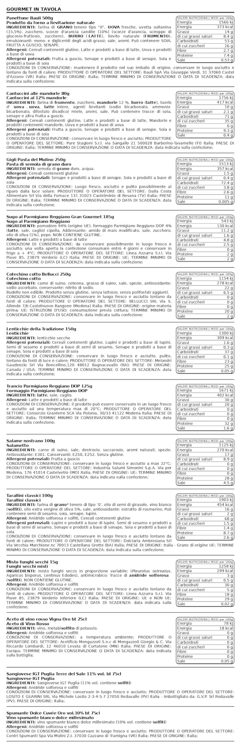 Cesto Natalizio Regalidea “Gourmet in Tavola” con specialità Gastronomiche Tipiche di alta qualità - Confezione Regalo di Natale Gourmet da 14 Pezzi
