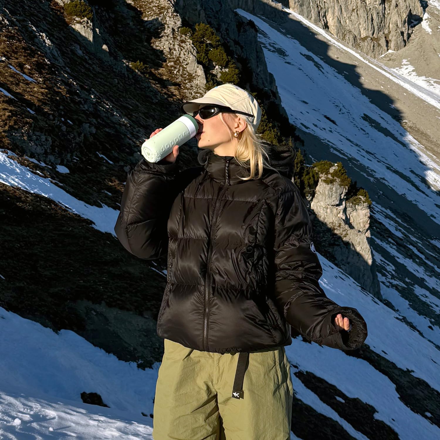 Dopper Mug de voyage isotherme 400 ml, vert forêt, anti-fuite, pour boissons gazeuses, 6h chaud/20h froid, 90 % acier inoxydable recyclé