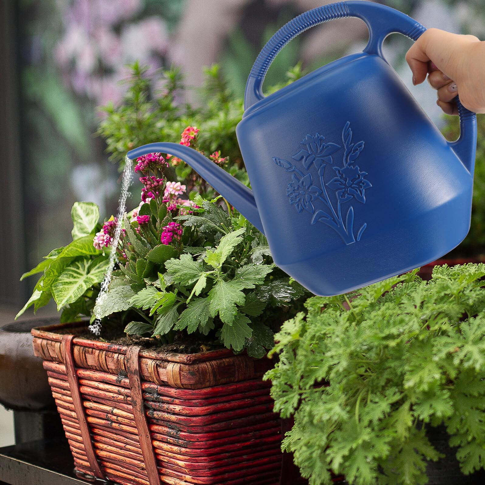 Regadera de Jardín de Plástico Azul 4l Mango Ergonómico