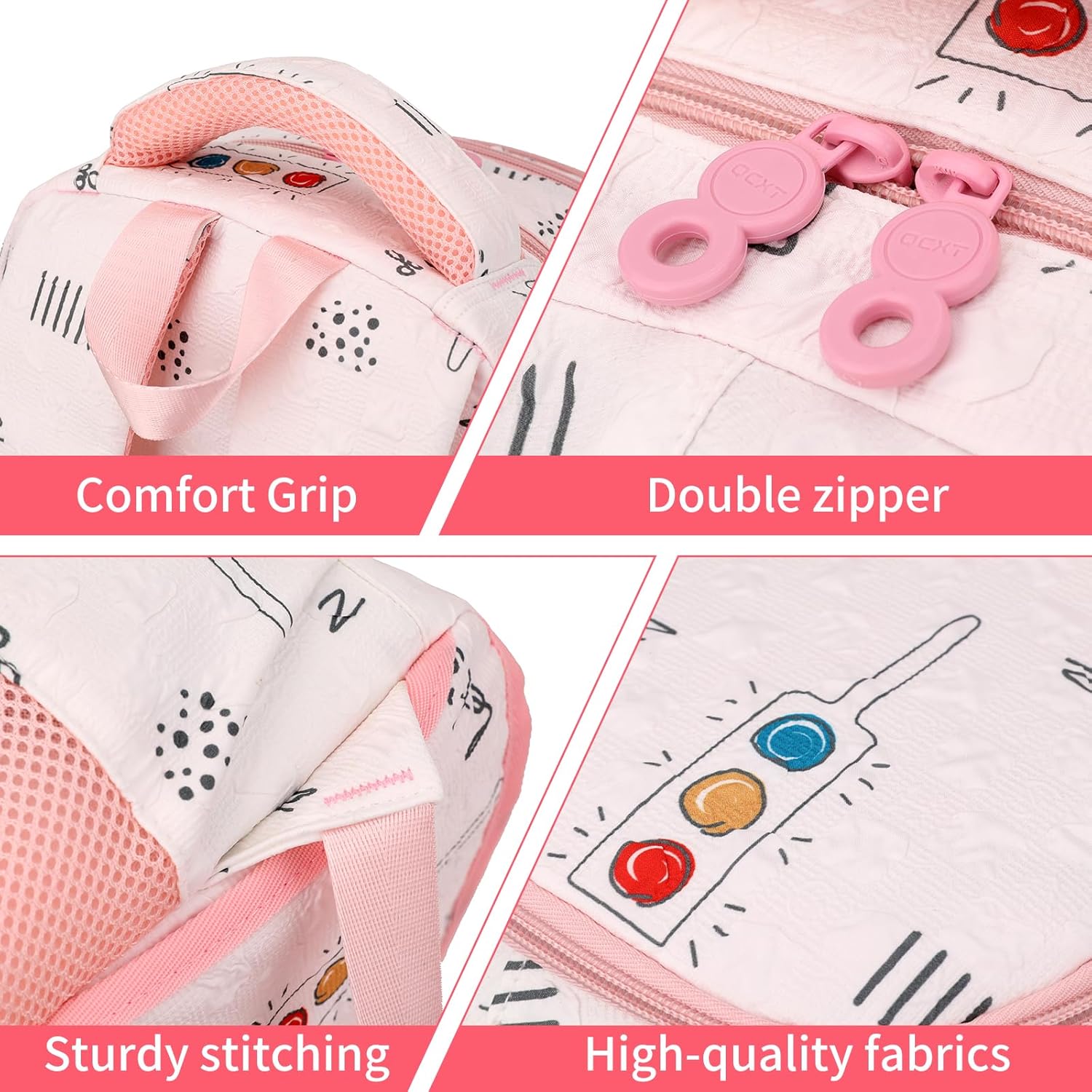 Rolling Backpack for Elementary School Students Teens Travel Bag Wheeled Trolley Trip Luggage Trolley Daypack for Girls and Boys, PK Indicator Light