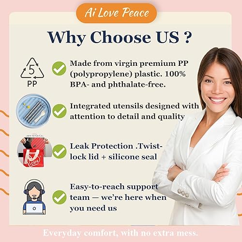 Miniatura 8 de AI LOVE PEACE Juego de tazones de ramen para microondas, 40 onzas, sin BPA, con mango resistente al calor, tazón portátil para fideos, regalo de