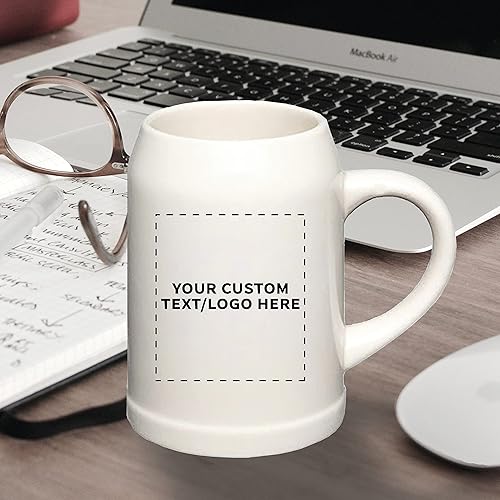 Miniatura 8 de Taza de cerámica personalizada de 10 onzas, juego de 6, paquete personalizado a granel, ideal para octubre, pub, restaurante y más, natural