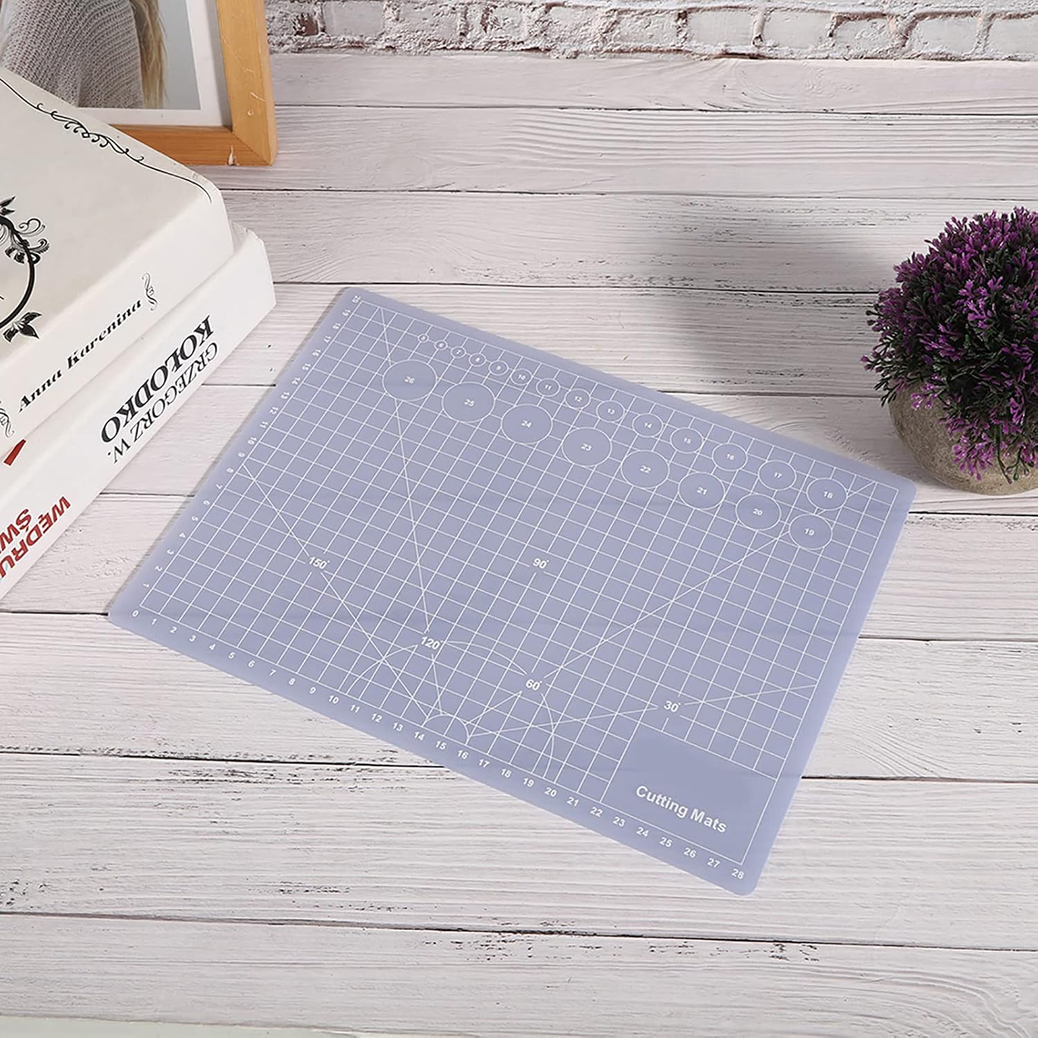 Translucent Cutting Mat, See Through Self Healing Cutting Mat, Non Slip Gridded Cutting Board for Writing, Painting, Paper Sculpture, Etc(A4 Translucent Cutting Board)