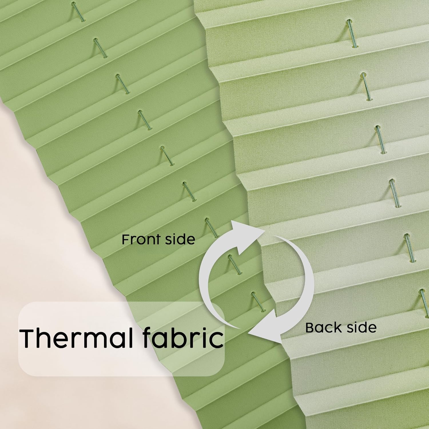 Concept Blinds Thermal Customised Pleated Shades - Thermal Fabric - Made-to-Measure Windows Shades - Easy Installation Without Drilling - Width 30–130cm x Height 40-230cm