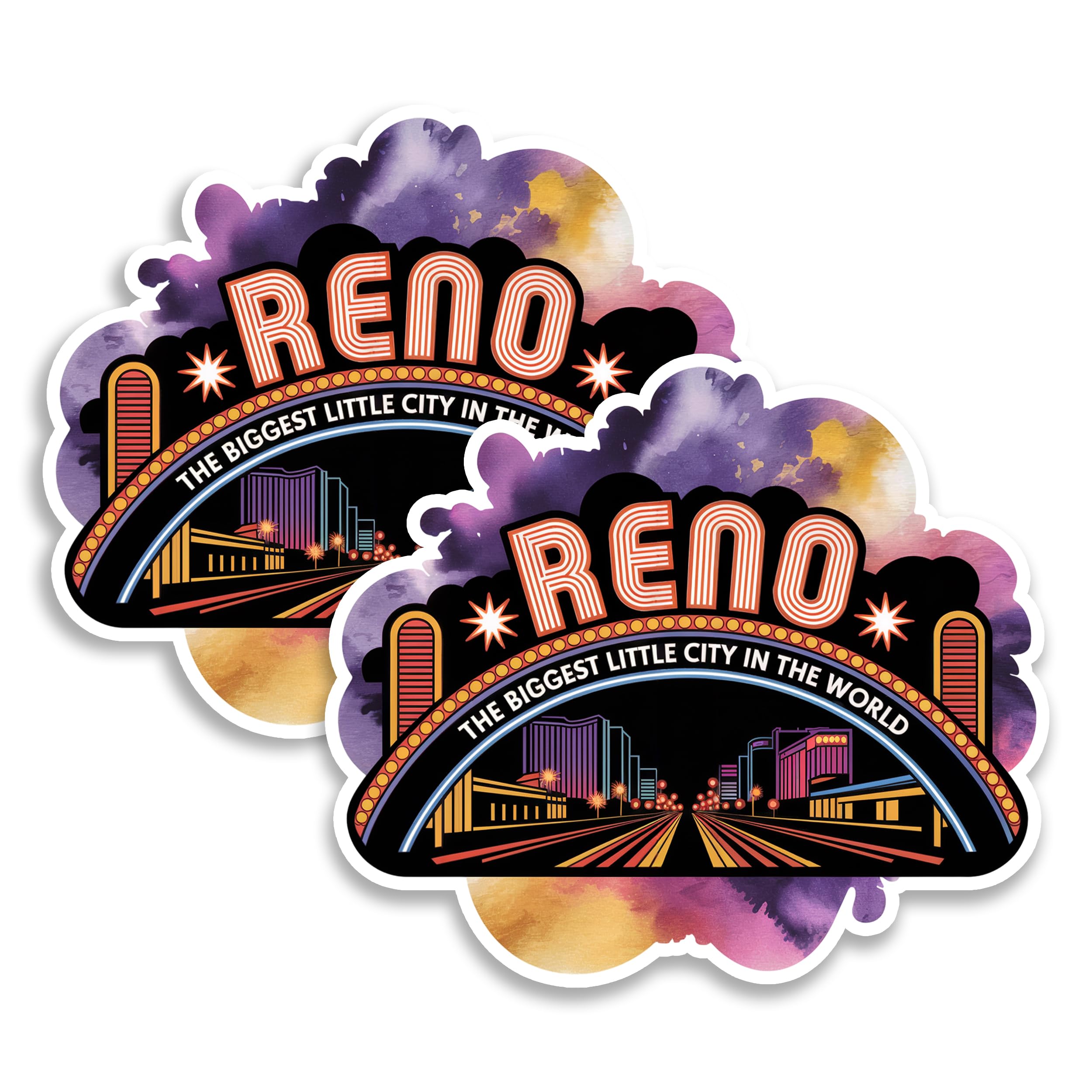 Magnet frigo Reno Nevada ID44999 aimant décoratif en vinyle de 10,2 cm - Lot de 2