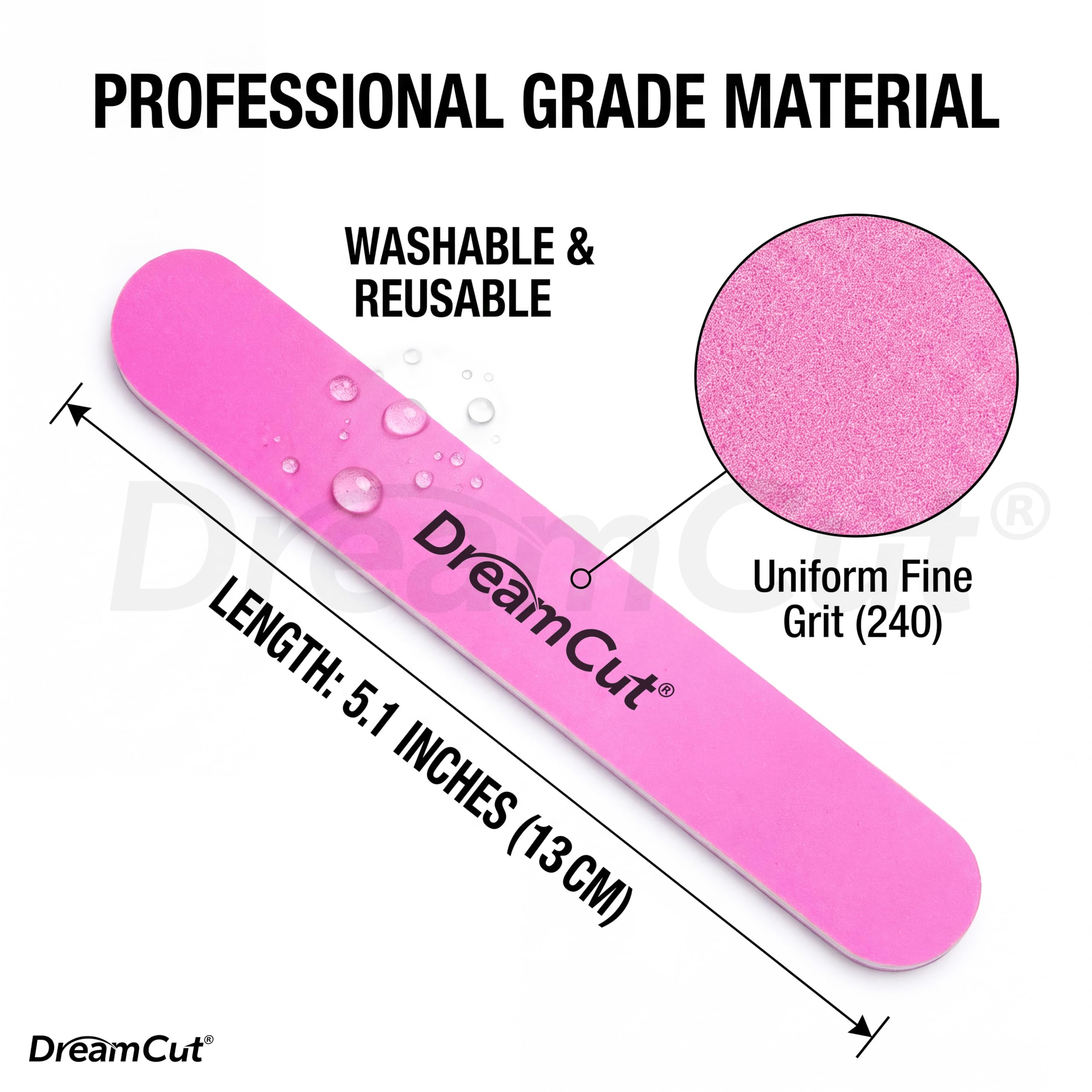 DreamCut Nagelfeile doppelseitig Körnung 240 Nagelpuffer mit Schutzhülle