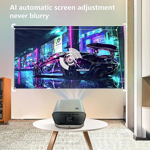 Miniatura 6 de Soporte ajustable de 360° y montaje en techo: proyector yleegs 4K con WiFi y Bluetooth, enfoque motorizado y corrección trapezoidal automática,