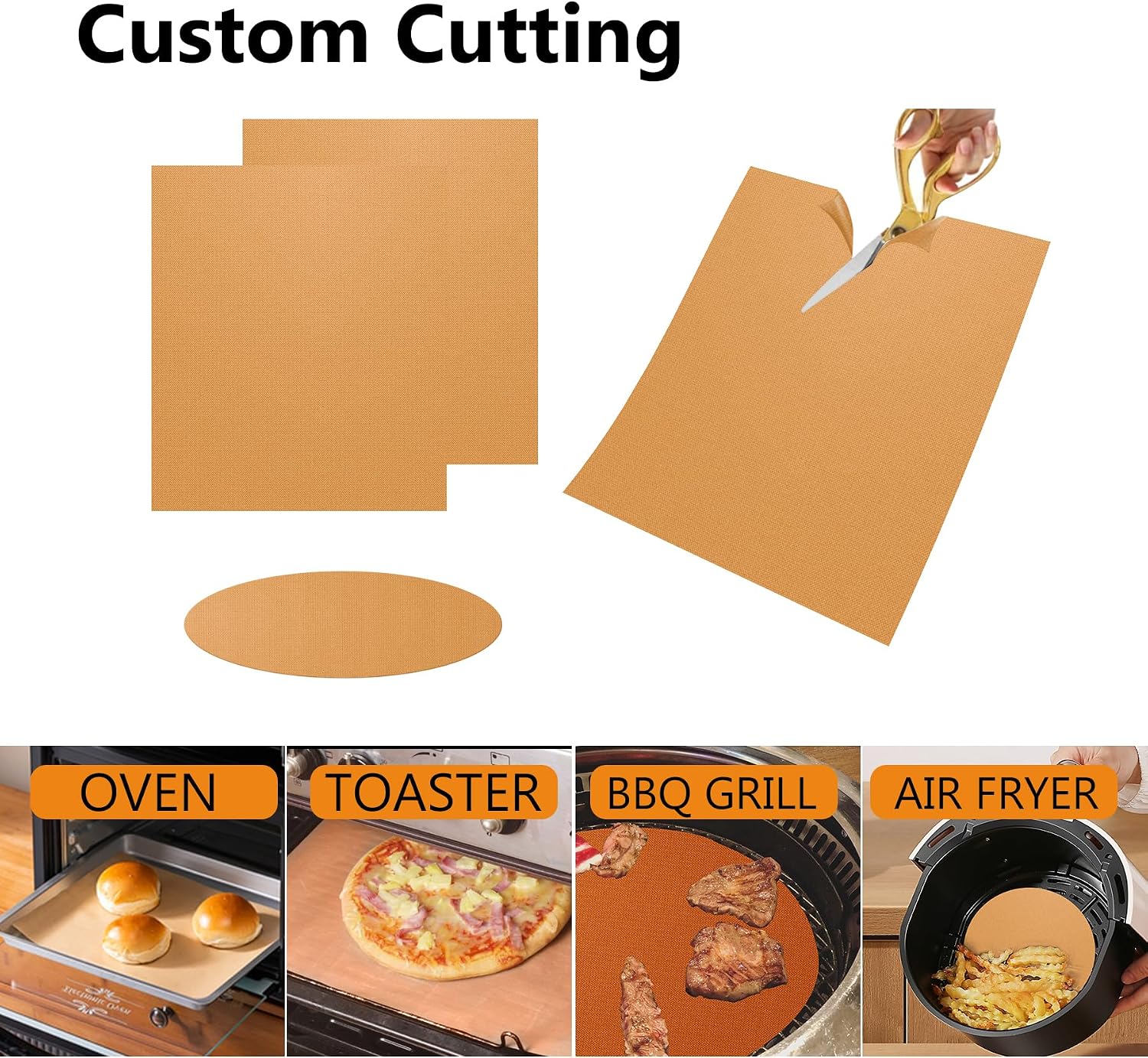 16x24 Inch 4 Pack Thickened Copper Oven Liners for Bottom of Oven