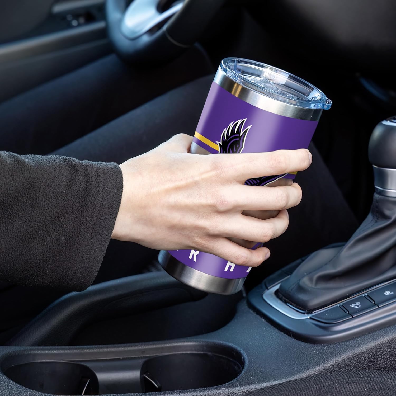 Rico Industries NCAA Hunter Hawks Standard 20oz Stainless Steel Tumbler with Lid - Great For Coffee, Tea, Water or Cocktails - Image 3