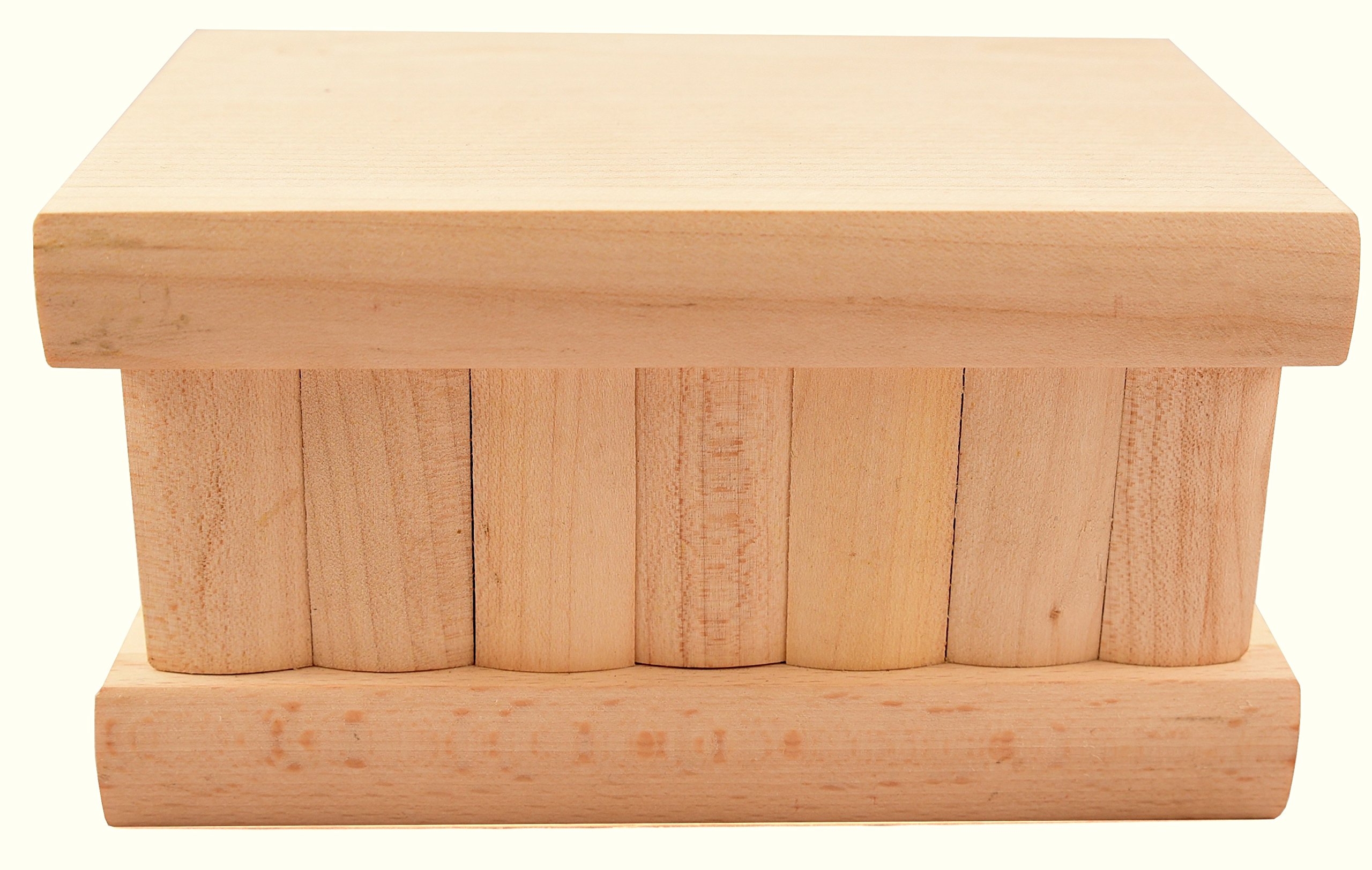 KalotartJewelry and Secret Box 2 in 1 - Handmade Wooden Case with Hidden Key and Removable Compartments - Beautiful Classical Wooden Carved Jewelry Lock Box(Uncarved)