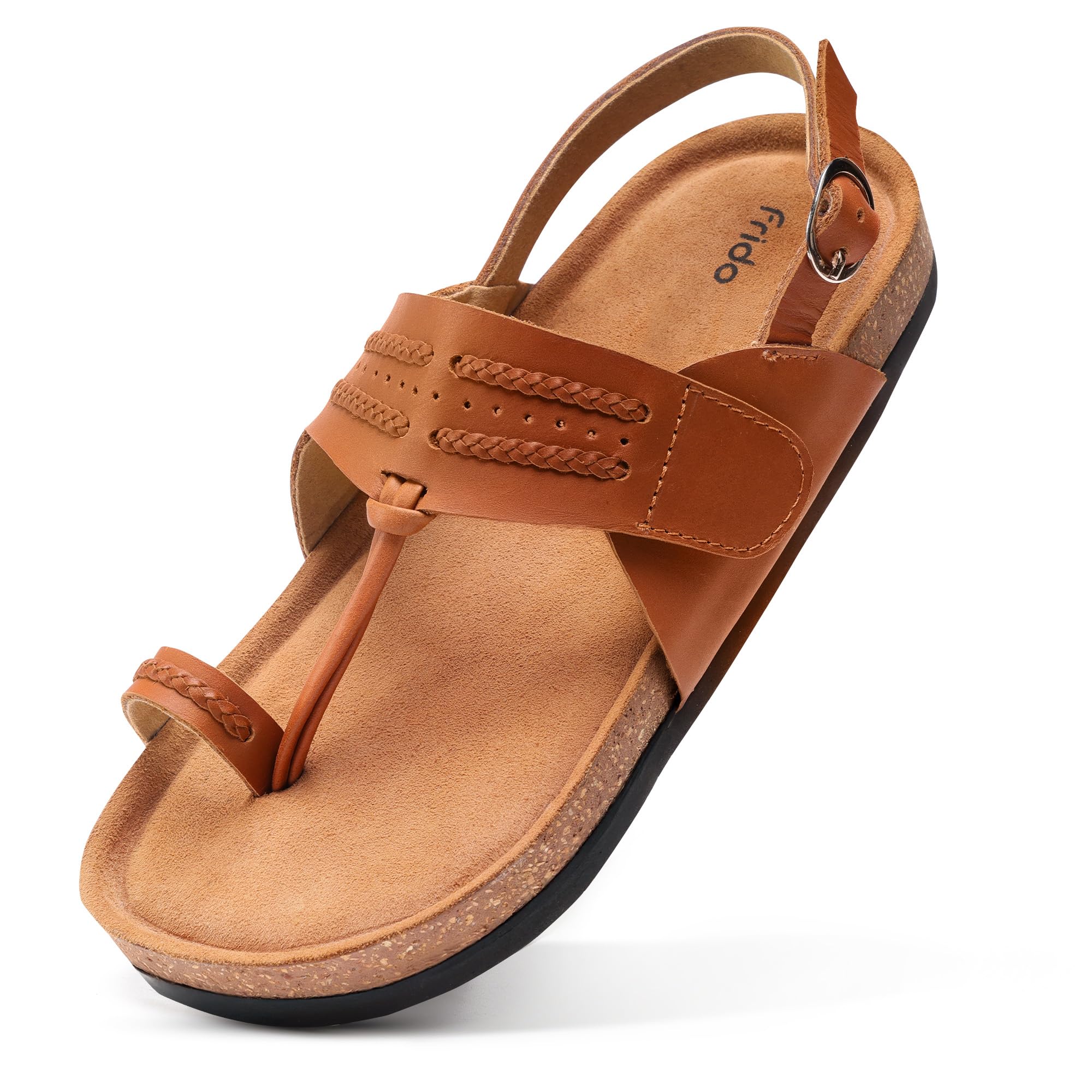 frido Puneri Chappal for Women | Ergonomic Traditional Indian Leather Chappal with Memory Foam, Wide Toe Box & Zero Drop Design | Adjustable Ethnic Footwear-picture-18