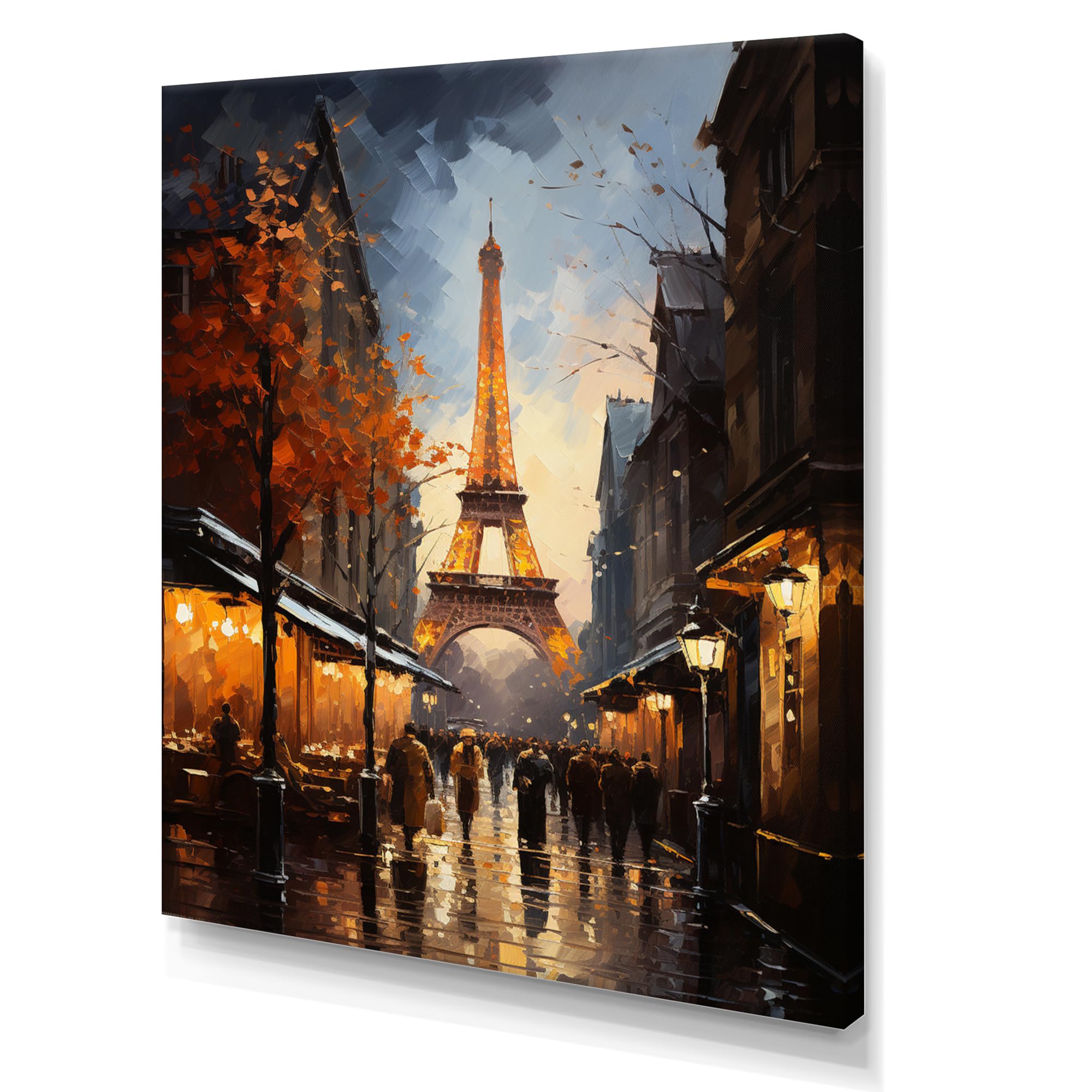 DesignQParis Wall art decor, City Paris Wall Art, Elysee Paris Yellow Champ wall art, Yellow Large Traditional Canvas wall art, 24x32 inches